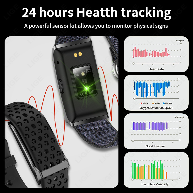 LIGE Smart Watch Heart Rate Bl - Fall Detection Watch 评论和价格