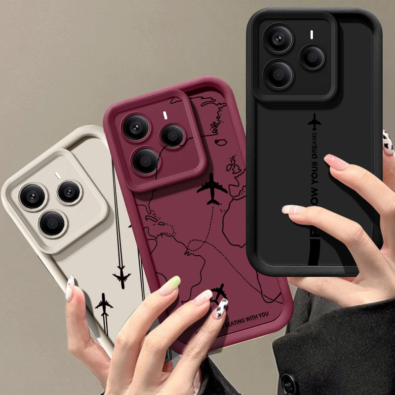 Airplane Route Pattern TPU Pho - Xiaomi Redmi Note 14 评论和价格