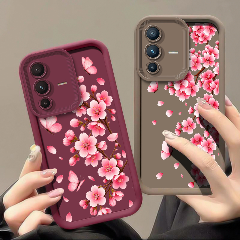 Pink Cherry Blossom Print Phon - Vivo V40 评论和价格